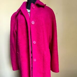 New York & Company Vibrant Pink Teddy Jacket